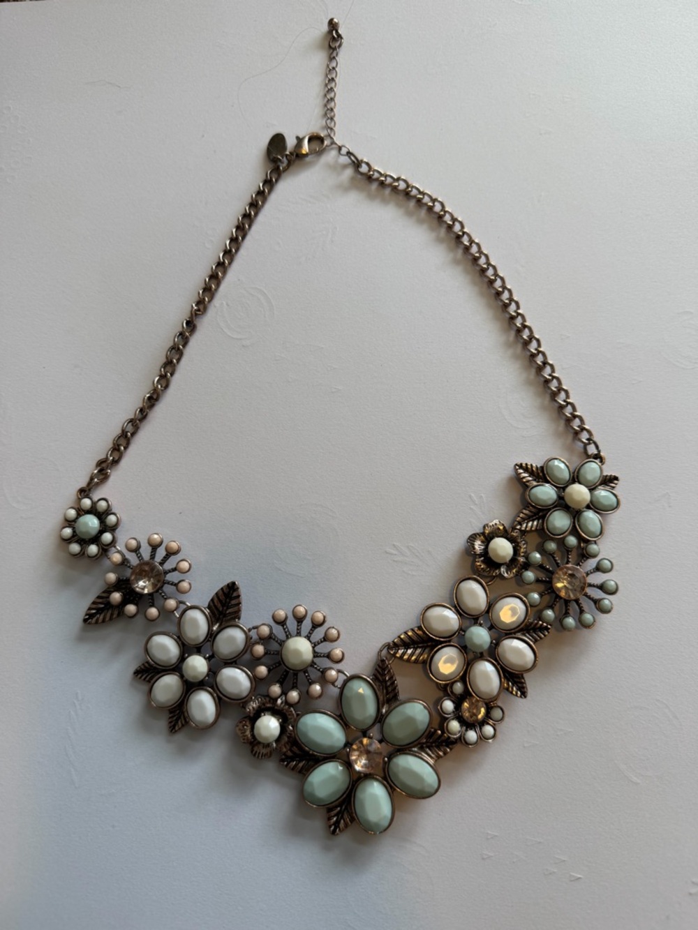 Express Mint and Cream Floral Statement Necklace